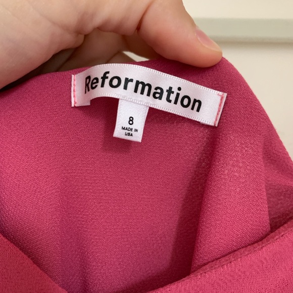 BNWT Reformation Strawberry Wine Reya Dress Size 8 - Picture 10 of 10